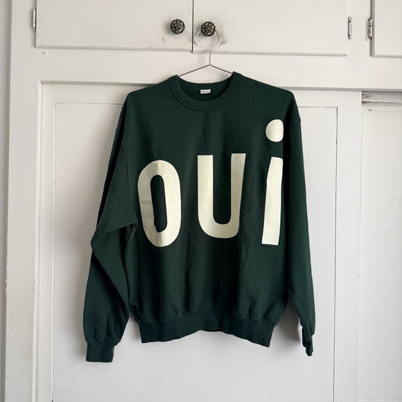 Clare V Sweaters - Clare V Forest Oversized Oui Sweatshirt